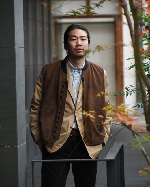 SEVEN BY SEVEN LEATHER WORK VEST [BROWN]