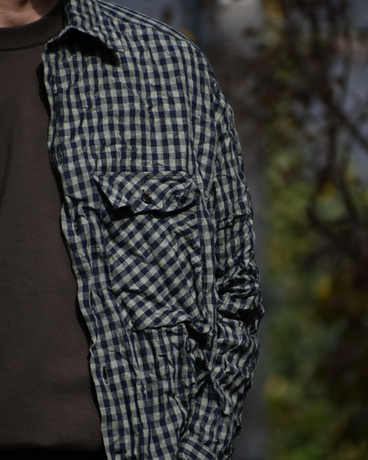 The crooked Tailor Regular collar field over shirts [black