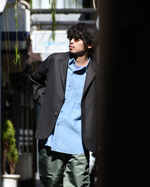 山内 / ウールメッシュクロスジャケット 洗い加工 | GANKO