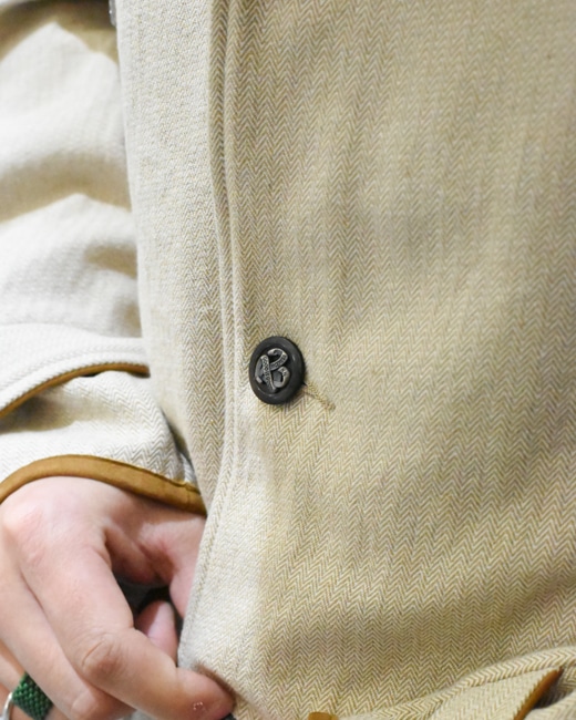 NICENESS LORAN-HERRINGBONE HUNTING JACKET[KHAKI]