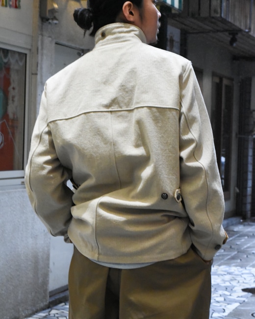 NICENESS LORAN-HERRINGBONE HUNTING JACKET[KHAKI]