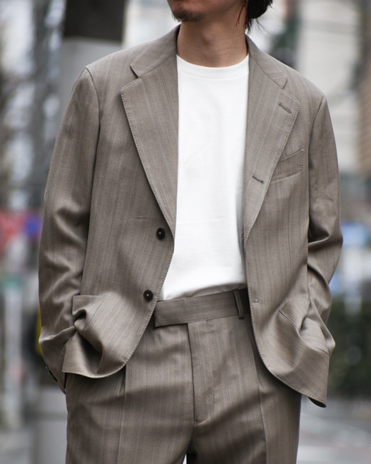 MAATEE&SONS UNCON SINGLE/SET UP TROUSER [GRAY/L.BROWN]
