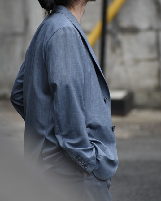 MAATEE&SONS UNCON SINGLE/SET UP TROUSER [GRAY BLUE]