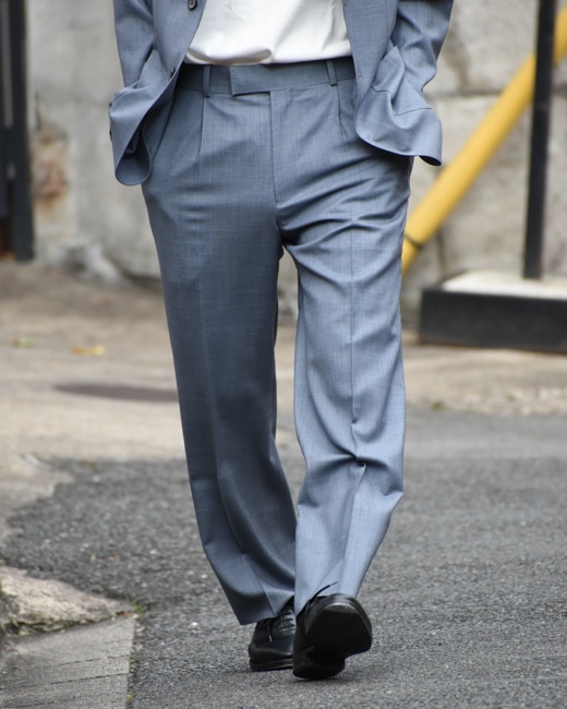 MAATEE&SONS UNCON SINGLE/SET UP TROUSER [GRAY BLUE]