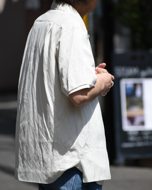A.PRESSE (アプレッセ) Open Collar S/S Shirt A.PRESSE - アプレッセ23SSシャツ Open Collar Shirt(23SAP-02