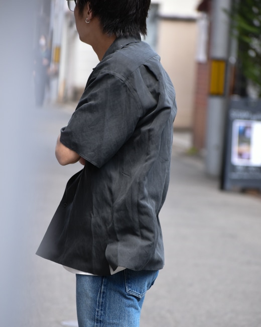 A.PRESSE (アプレッセ) Open Collar S/S Shirt A.PRESSE - アプレッセ 25SS Silk Cotton Open Collar S/S Shirt