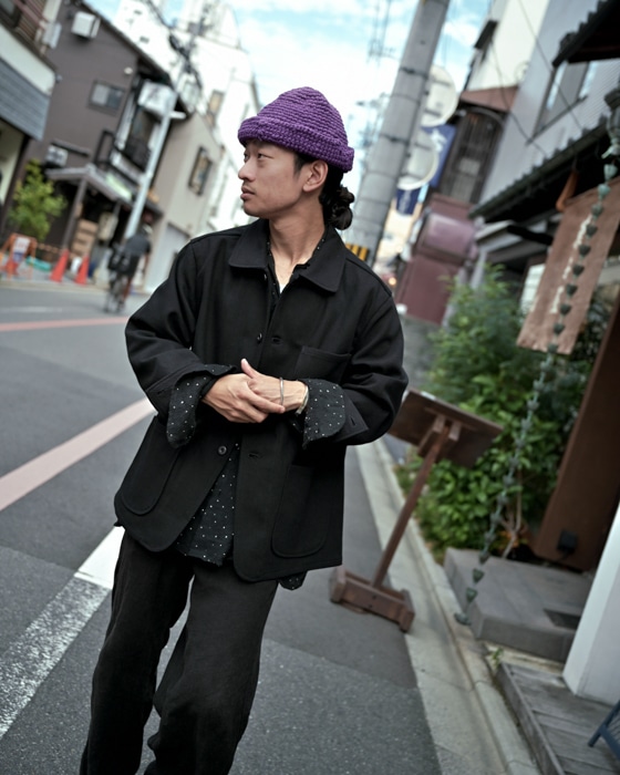 evan kinori ジャケット black S Evan Kinori Three Pocket Jacket, Black Moleskin – Glasswing