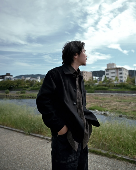 evan kinori ジャケット black S Zip Jacket Two - Cotton Kersey, Black – evan kinori