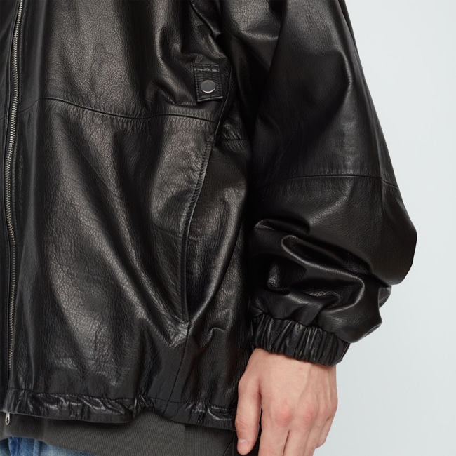 UNTRACE 24AW LEATHER ZIPPER CARDIGAN