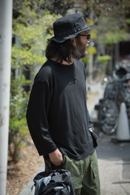 ご*ゅ様 BATONER Men Normandy Linen Basque S BATONERバトナーメンズ】NORMANDY LINEN BASQUE SHIRT GRAY