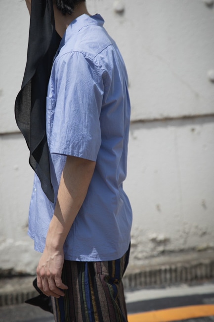 blurhms[ブラームス] Chambray Open-Collar Shirt