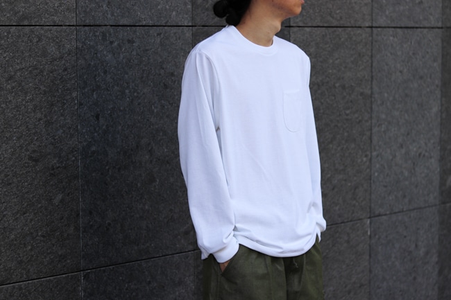 HANDROOM [ ハンドルーム ] POLYESTER COTTON FEEL LONG SLEEVE T-SHIRTS