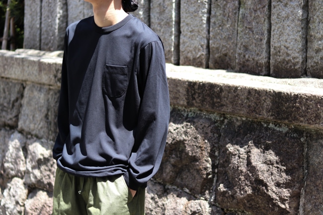 HANDROOM [ ハンドルーム ] POLYESTER COTTON FEEL LONG SLEEVE T-SHIRTS