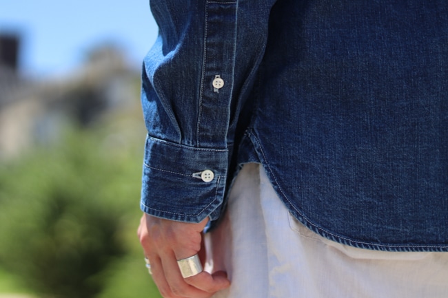 HANDROOM [ ハンドルーム ] 8oz DENIM BUTTON DOWN SHIRT