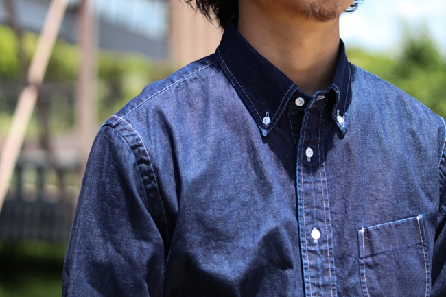 HANDROOM [ ハンドルーム ] 8oz DENIM BUTTON DOWN SHIRT