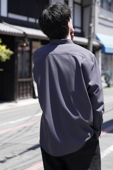 OVERCOAT [ オーバーコート ] Dropped Shoulder Top with Shirt Collar Classic Wool  Shirt