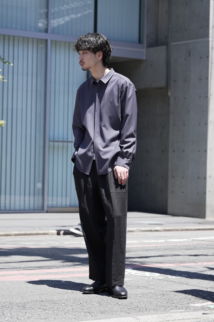 OVERCOAT [ オーバーコート ] Dropped Shoulder Top with Shirt Collar Classic Wool  Shirt