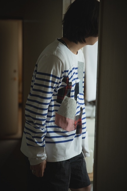 06ss ジュンヤワタナベ マン パッチワーク オーバー Tシャツ L JUNYA WATANABE MAN(ジュンヤワタナベマン)｜COTTON STRIPE x