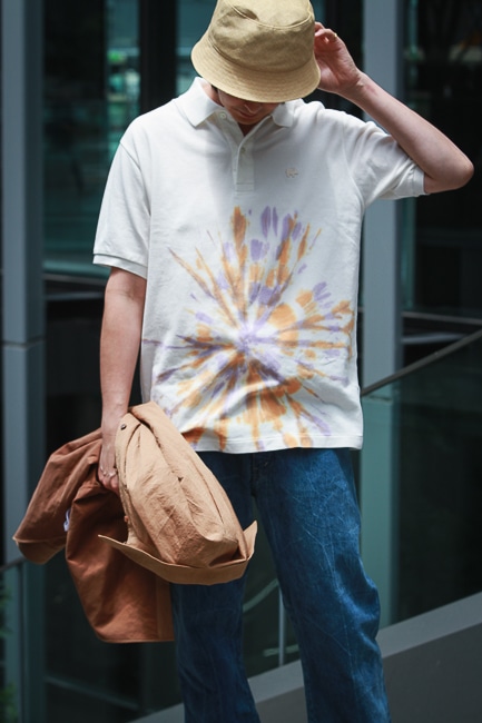 SCYE BASICS [Cotton Pique Tie-Dye Polo Shirt]