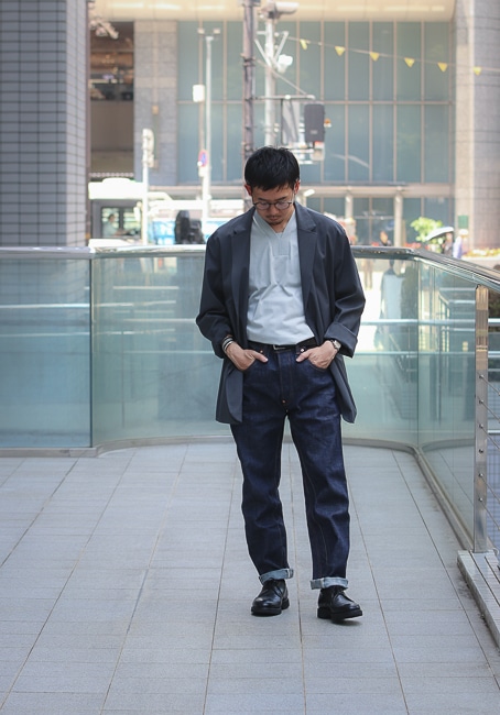 SCYE BASICS [Selvedge Denim Peg Top Jeans]