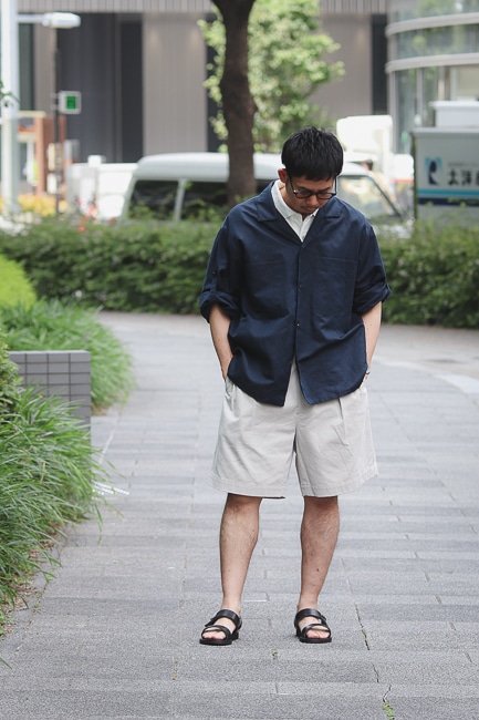 The CLASIK [Roll Up Shirt -Navy-]