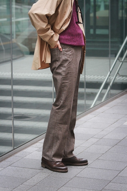 auralee HARD TWIST BROWN DENIM 5P PANTSメンズ - デニム/ジーンズ