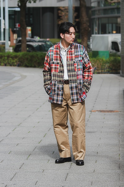 ENGINEERED GARMENTS [Dayton Shirt -Square Patchwork Madras-]