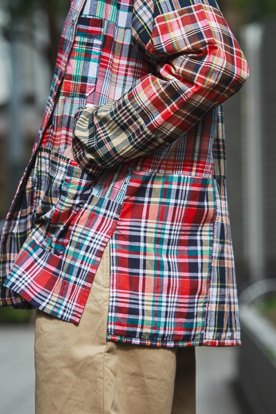 ENGINEERED GARMENTS [Dayton Shirt -Square Patchwork Madras-]