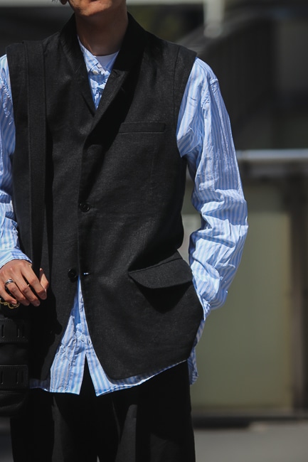 FRANK LEDER リネンショルダー バッグ ストライプ FRANK LEDER リネンショルダー バッグ ストライプ（FRANK LEDER