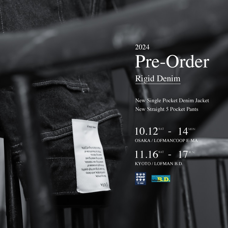 イベント告知] CIOTA Rigid Denim Pre-Order 2024