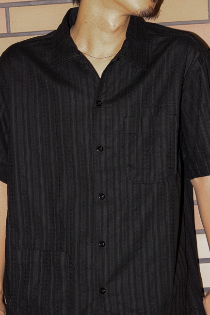 ENGINEERED GARMENTS] Camp Shirt - Cotton Lace Stripe Jacquard