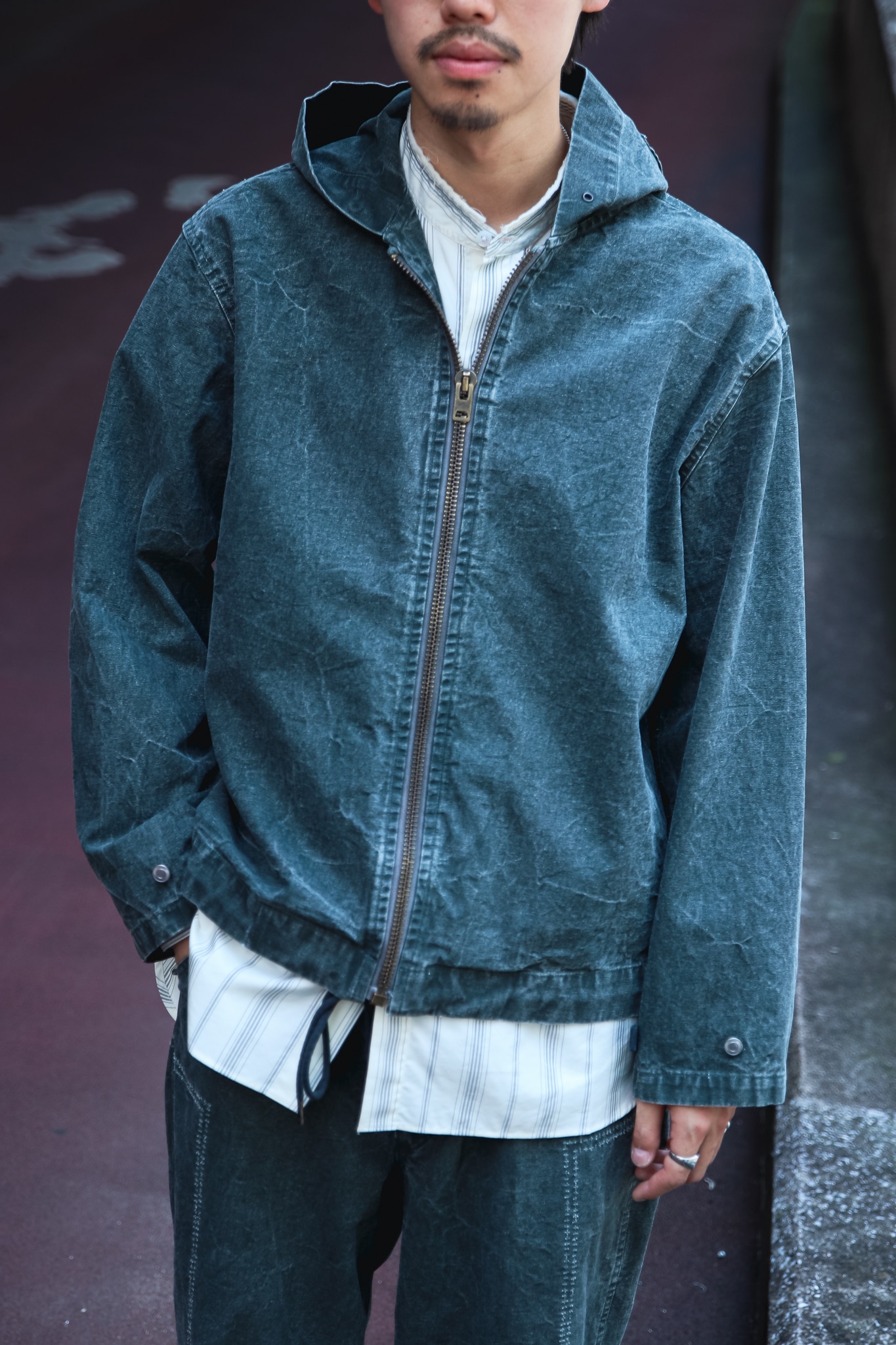A.PRESSE】Vintage US Navy Zip Hoodie/M-51 Custom Pants