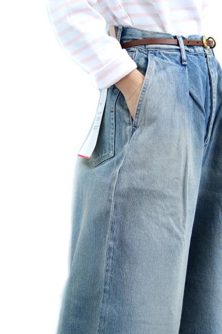 Graphpaper/グラフペーパー】Selvage Denim Two Tuck Wide Pants