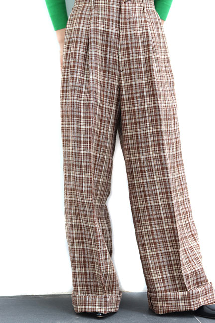 AURALEE/オーラリー】Linen Silk Check Pants/リネンシルクチェックパンツ