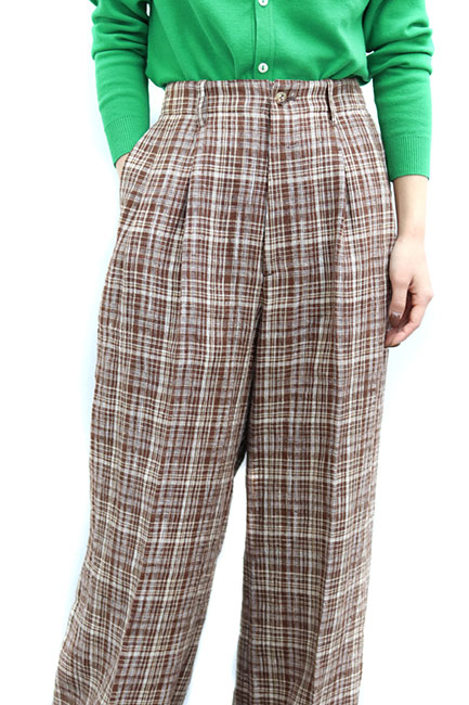 AURALEE/オーラリー】Linen Silk Check Pants/リネンシルクチェックパンツ