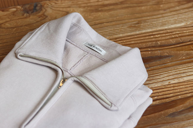 THE HINOKI/ザヒノキ】Og Cotton Half Zip Sweat Shirt/オーガニック