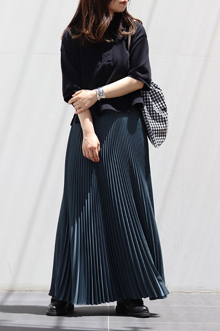 Graphpaper Satin Pleats Skirt - ロングスカート