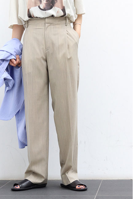 CINOH/チノ】Summer Wool Tuck Pants/サマーウールタックパンツ