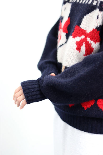 HERILL/へリル】Cashmere Jacquard Sweater AHIRU