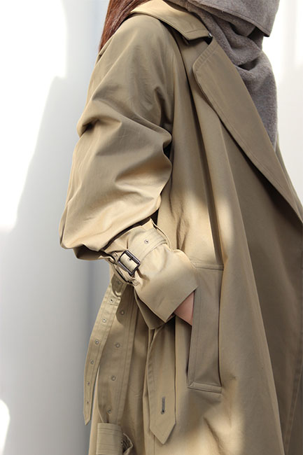 brahms Gabardine Double Belt Trench Coat - トレンチコート