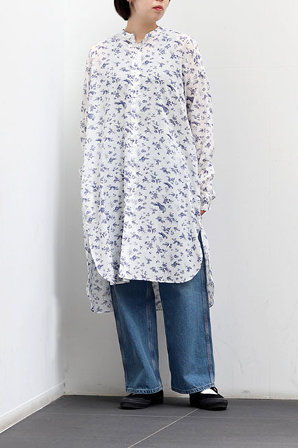 R&D.M.CO-/アールアンドディーエムコー】Garden Stand Collar Long Shirt