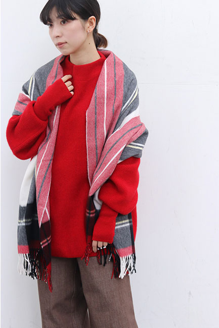 BATONER x 6CASHMERE FOX バラクラバ BATONER/バトナー】Cashmere Fox Boat Neck Fingerhall