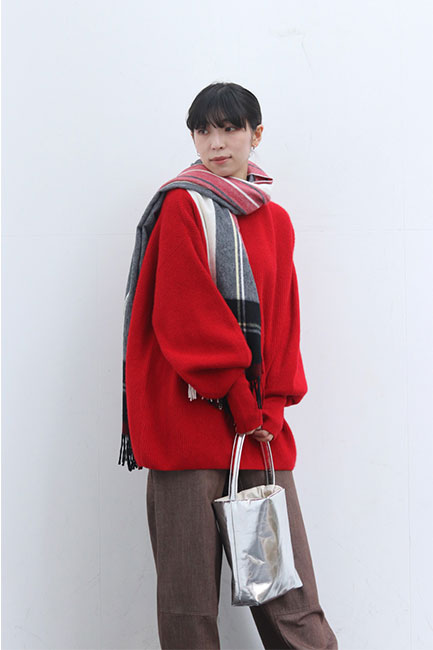 BATONER x 6CASHMERE FOX バラクラバ BATONER/バトナー】Cashmere Fox Boat Neck Fingerhall