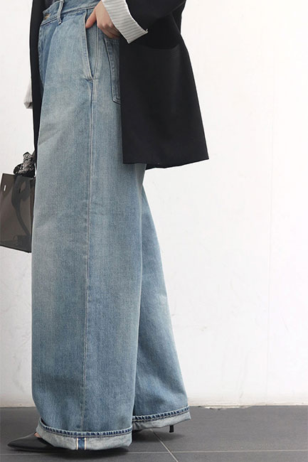 2ページ目　ka_75オーダーページ Selvage Denim Two Tuck Pants / DARK FADE – Graphpaper KYOTO