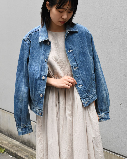 着丈63cmSELVEDGE FADED LIGHT DENIM BLOUSON