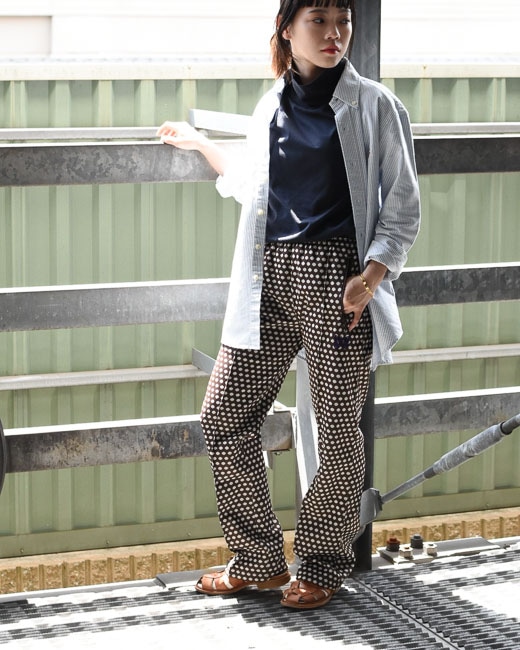 Needles ニードルズ 22AW LOFTMAN別注 Track Pant Poly JQ こぅ ジャガードトラックパンツ LQ474 ブラック  パープル