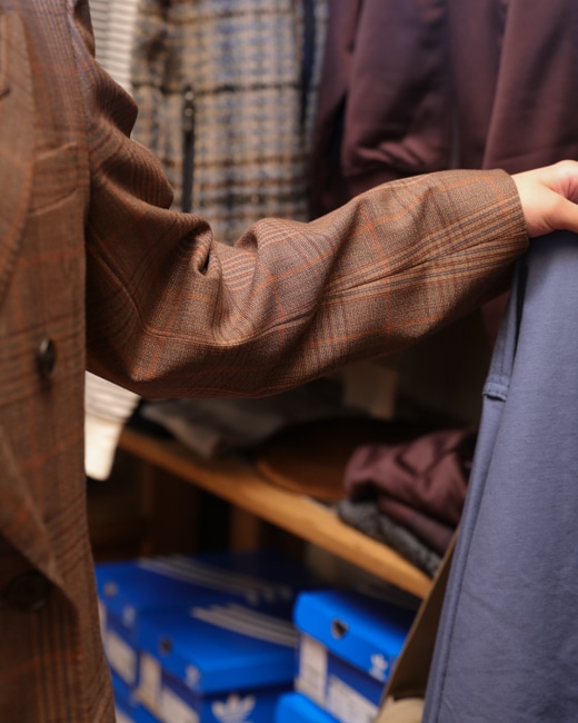 k*a様 AURALEE BLUEFACED WOOL CHECK SETUP Bluefaced Wool Check Jacket in Charcoal