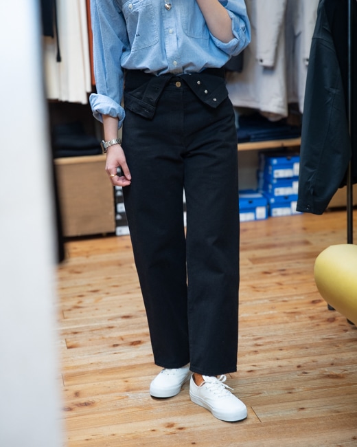 パンツ QUIITO REDENIM W WAIST PANTS BLACK QUIITO Redenim W WAIST DENIM PT [Black]