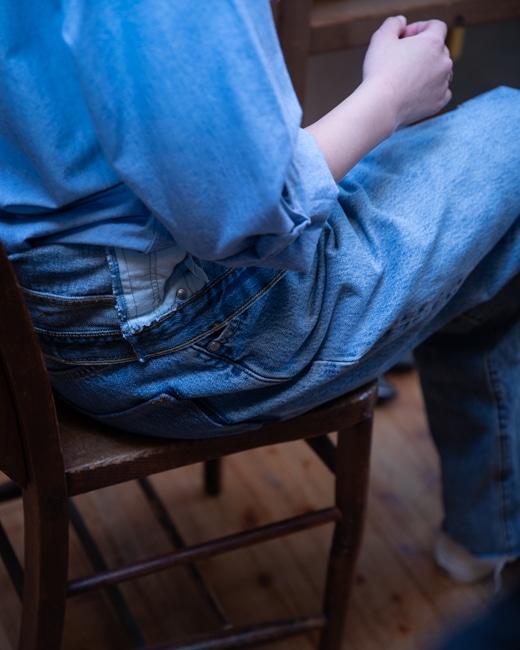 QUIITO W WAIST DENIM PT [Blue]