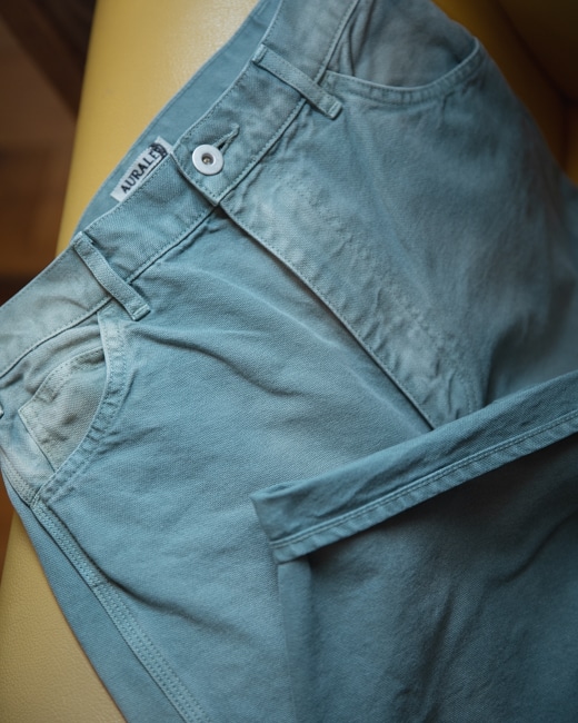 AURALEE Selvedge Faded Light Denim Pants / Organic Cotton